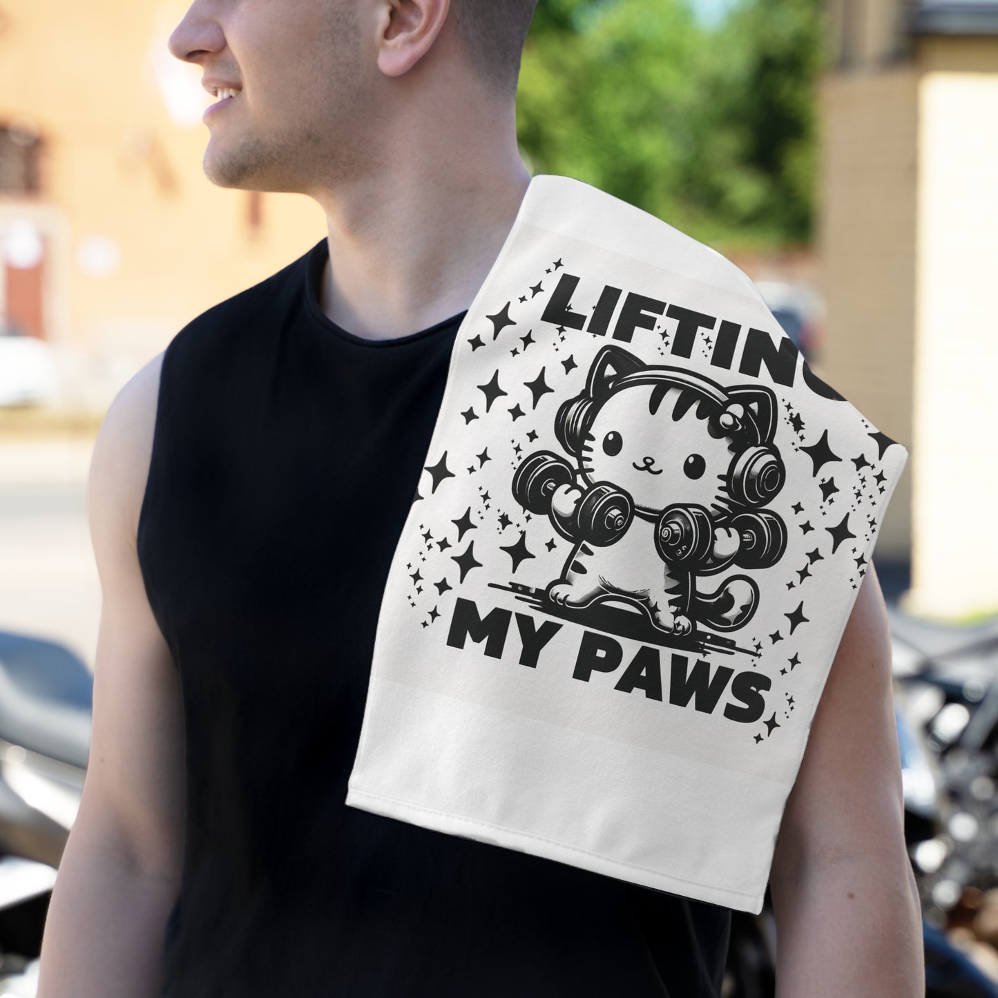 Lifting My Paws – Gym Rally Towel for Fitness & Weightlifting