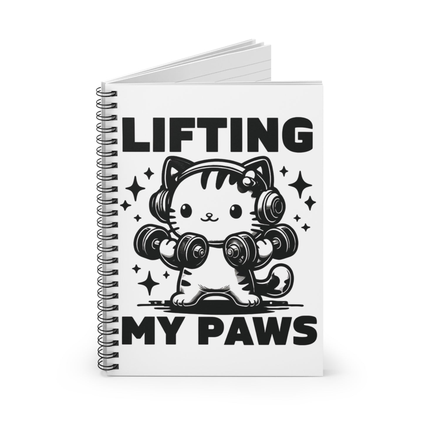 Lifting My Paws Spiral Notebook – Gym & Fitness Journal